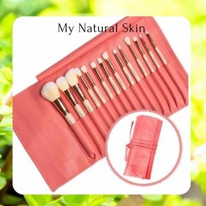 NEW! Farmasi Coral Makeup Brush Set with Roll Up Case - “PERFECT GIFT”